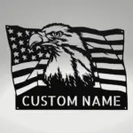 Personalized Us Bald Eagle Metal Sign