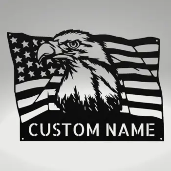 Personalized Us Bald Eagle Metal Sign