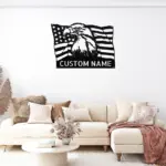 Personalized Us Bald Eagle Metal Sign