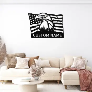 Personalized Us Bald Eagle Metal Sign