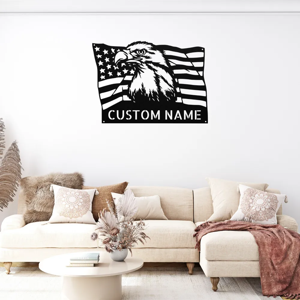 Personalized Us Bald Eagle Metal Sign Personalized Us Bald Eagle Metal Sign