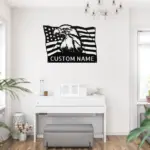 Personalized Us Bald Eagle Metal Sign
