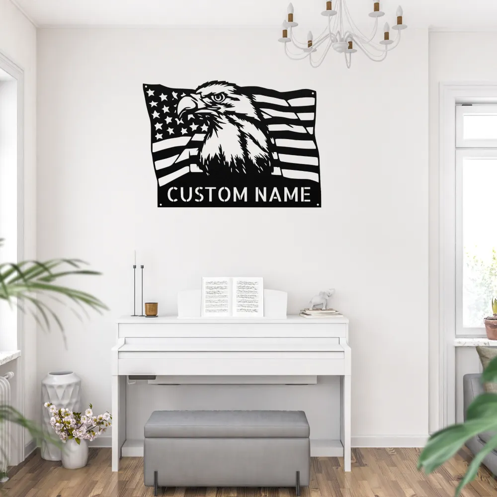 Personalized Us Bald Eagle Metal Sign Personalized Us Bald Eagle Metal Sign