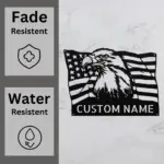 Personalized Us Bald Eagle Metal Sign