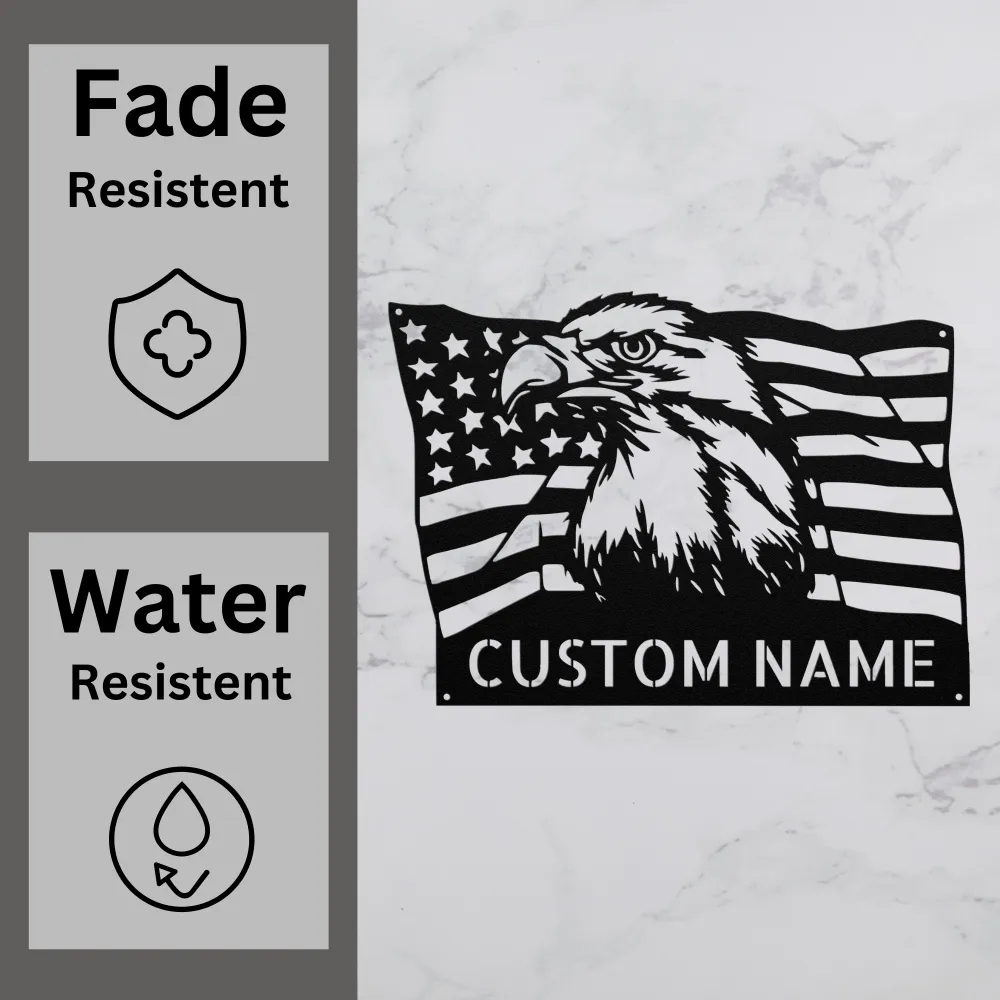 Personalized Us Bald Eagle Metal Sign Personalized Us Bald Eagle Metal Sign
