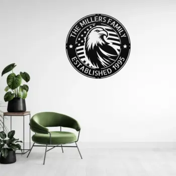 Personalized Us Eagle Metal Sign
