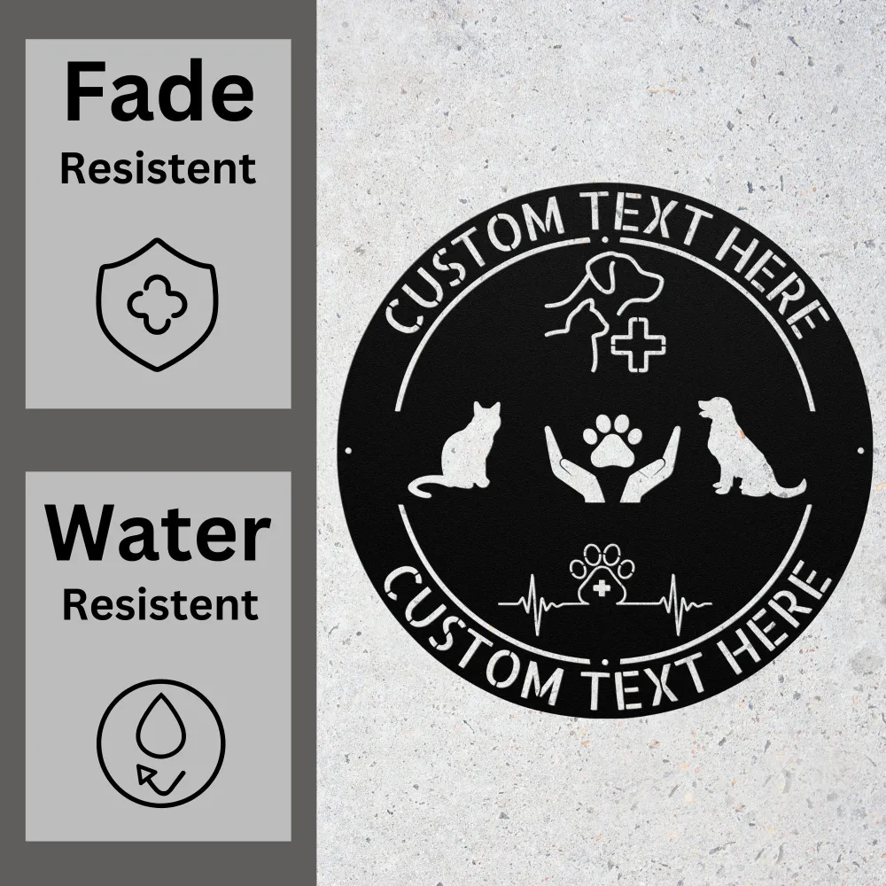 Personalized Veterinary Metal Sign Personalized Veterinary Metal Sign