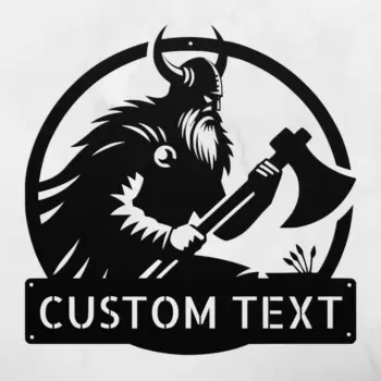 Personalized Viking Axe Metal Sign
