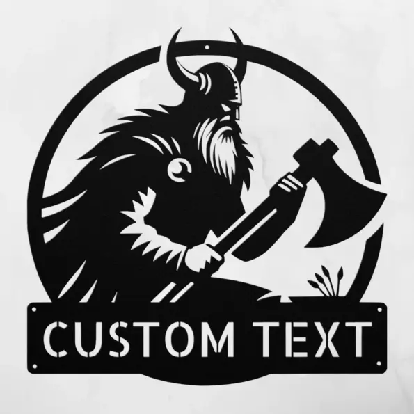 Personalized Viking Axe Metal Sign