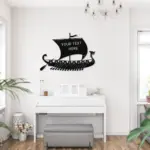 Personalized Viking Ship Metal Sign