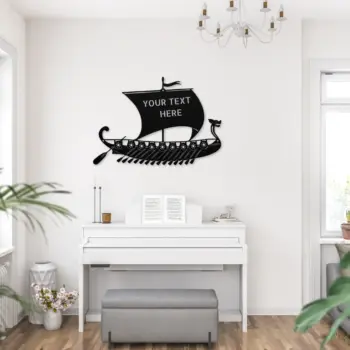 Personalized Viking Ship Metal Sign