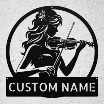 Personalized Violin Player Metal Sign