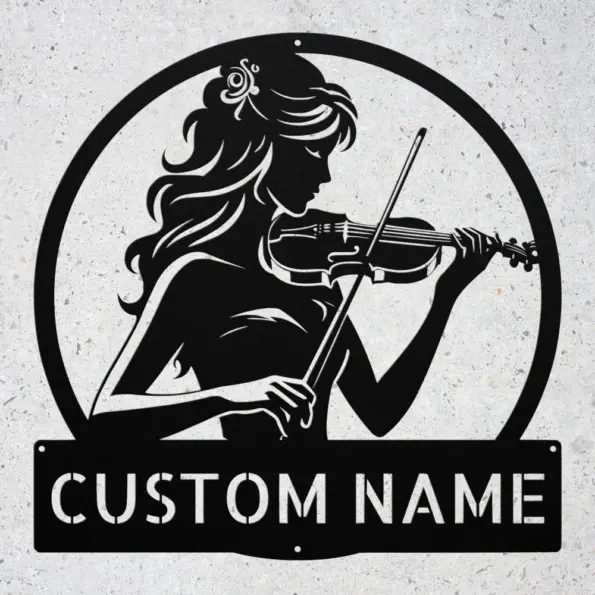 Personalized Violin Player Metal Sign