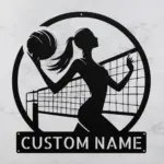 Personalized Volleyball Metal Sign