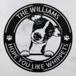 Personalized Whippet Dog Metal Sign