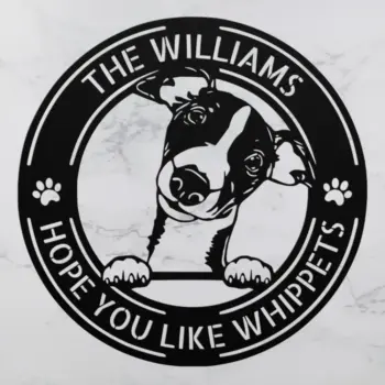Personalized Whippet Dog Metal Sign