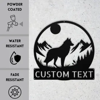 Personalized Wild Wolf Metal Sign