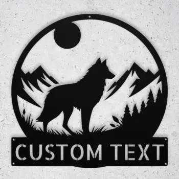 Personalized Wild Wolf Metal Sign