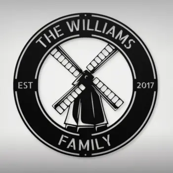 Personalized Windmill Metal Sign