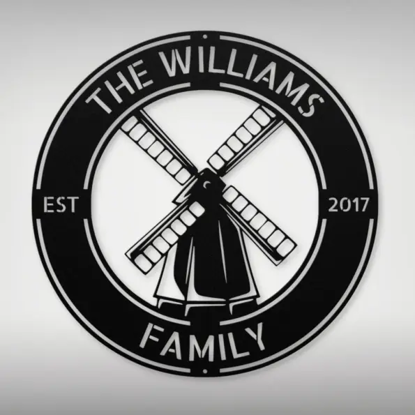 Personalized Windmill Metal Sign