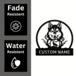 Personalized Wolf Head Metal Sign