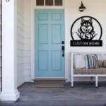 Personalized Wolf Head Metal Sign