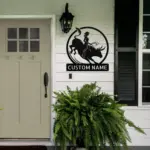 Personalized Woman Bull Rider Metal Sign
