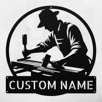 Personalized Woodworking Metal Sign