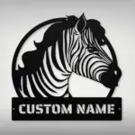 Personalized Zebra Metal Sign