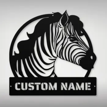 Personalized Zebra Metal Sign