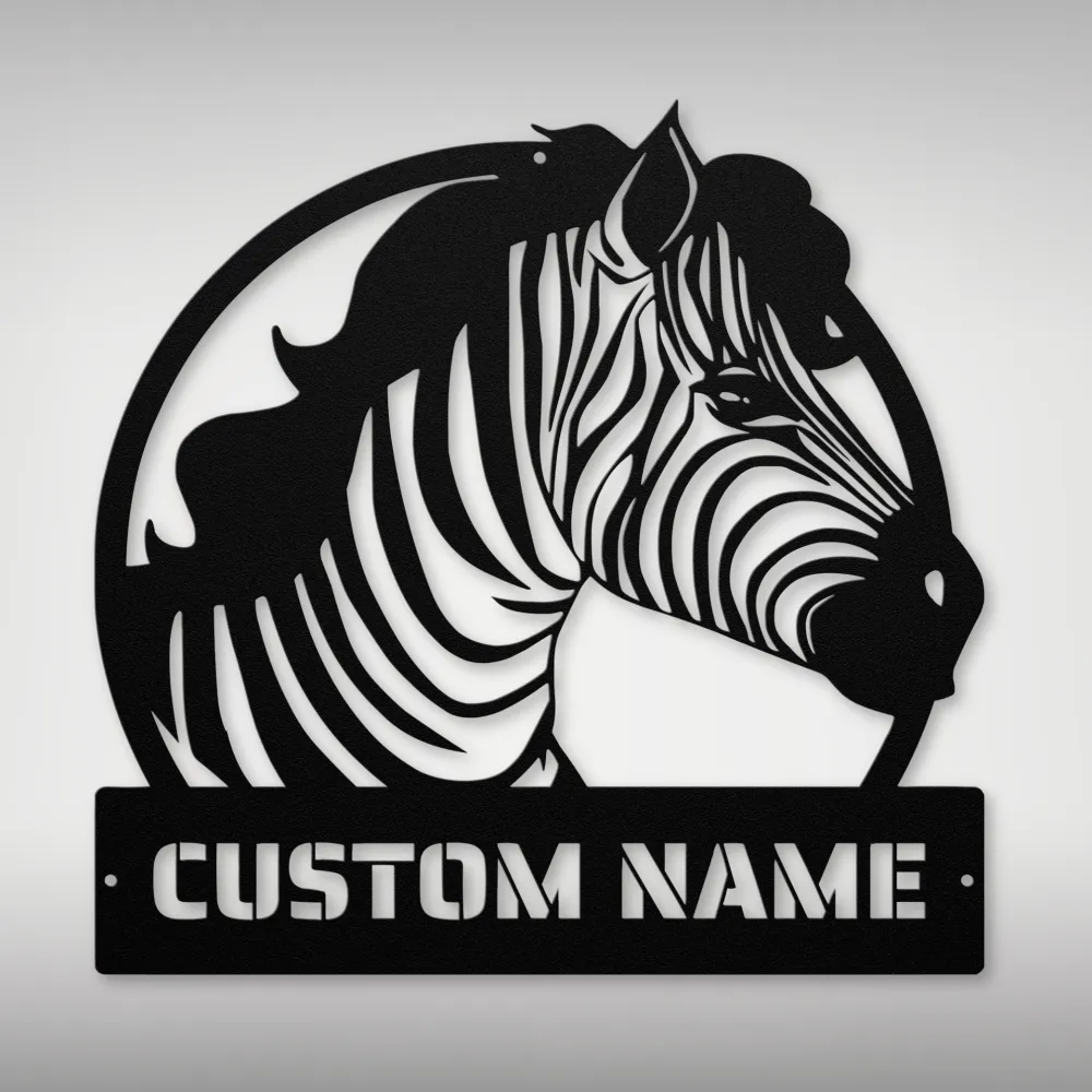 Personalized Zebra Metal Sign Personalized Zebra Metal Sign
