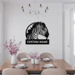 Personalized Zebra Metal Sign