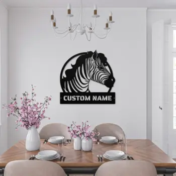 Personalized Zebra Metal Sign
