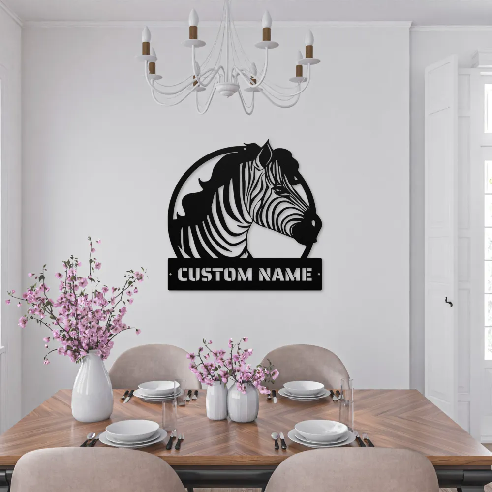 Personalized Zebra Metal Sign Personalized Zebra Metal Sign