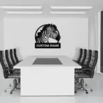 Personalized Zebra Metal Sign