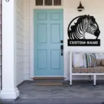Personalized Zebra Metal Sign