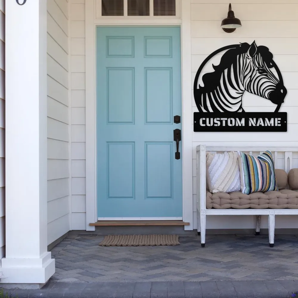 Personalized Zebra Metal Sign Personalized Zebra Metal Sign