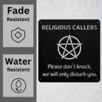 Religious Callers Do Not Knock Metal Sign