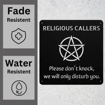 Religious Callers Do Not Knock Metal Sign