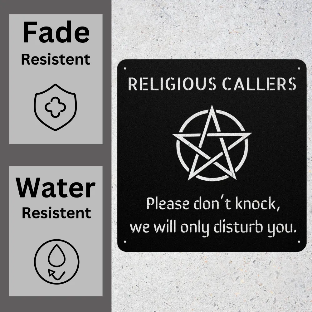 Religious Callers Do Not Knock Metal Sign Religious Callers Do Not Knock Metal Sign