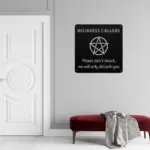 Religious Callers Do Not Knock Metal Sign