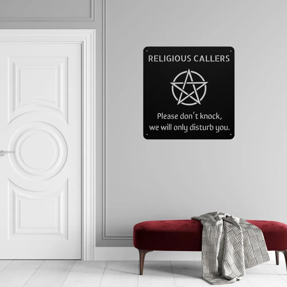 Religious Callers Do Not Knock Metal Sign Religious Callers Do Not Knock Metal Sign