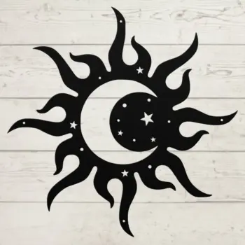 Sun And Moon Metal Wall Art Sign