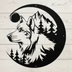 Wolf Scene Metal Sign