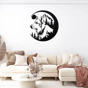Wolf Scene Metal Sign