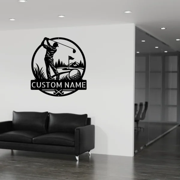 Personalized Golfer Metal Sign Golf Wall Art Decor Personalized golfer metal sign in 16 gauge steel for golf wall decor, custom golfer plaque for man cave, garage, golf lover and gift art.