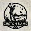 Personalized Golfer Metal Sign Golf Wall Art Decor Personalized golfer metal sign in 16 gauge steel for golf wall decor, custom golfer plaque for man cave, garage, golf lover and gift art.
