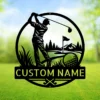 Personalized Golfer Metal Sign Golf Wall Art Decor Personalized golfer metal sign in 16 gauge steel for golf wall decor, custom golfer plaque for man cave, garage, golf lover and gift art.