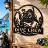 Personalized Scuba Diver Metal Sign Underwater Art Decor Personalized scuba diver metal sign in 16 gauge steel for underwater wall decor, custom ocean plaque for divers, beach home and gift art.