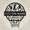Custom Basketball Metal Sign Personalized Sports Decor Custom Basketball Metal Signin 16 gauge steel for sports room wall decor, personalized player name plaque for home gym, fans, and athlete gifts.